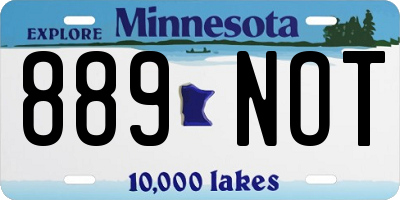 MN license plate 889NOT