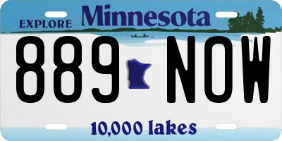 MN license plate 889NOW