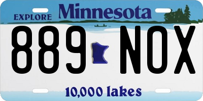 MN license plate 889NOX