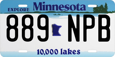 MN license plate 889NPB