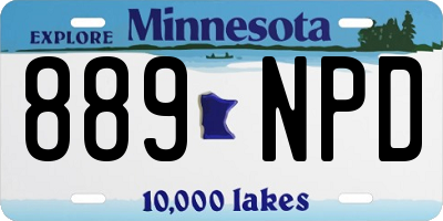 MN license plate 889NPD