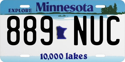 MN license plate 889NUC