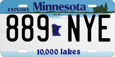 MN license plate 889NYE