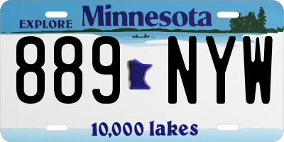 MN license plate 889NYW