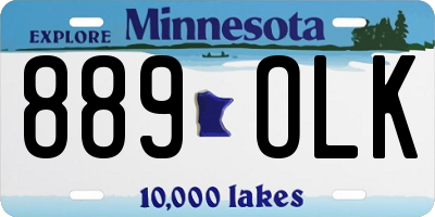 MN license plate 889OLK
