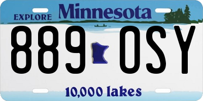 MN license plate 889OSY