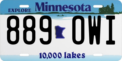 MN license plate 889OWI