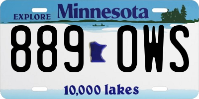 MN license plate 889OWS