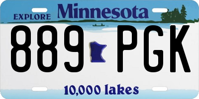 MN license plate 889PGK