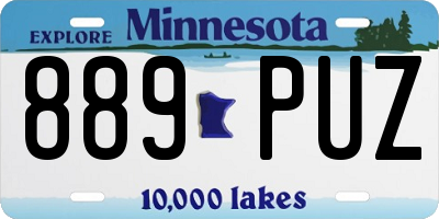 MN license plate 889PUZ