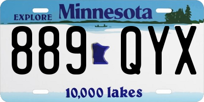 MN license plate 889QYX