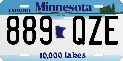 MN license plate 889QZE