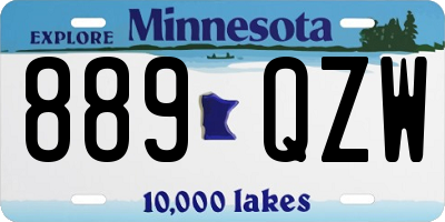 MN license plate 889QZW