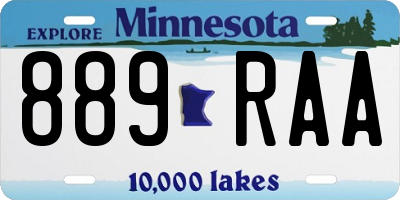 MN license plate 889RAA