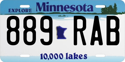 MN license plate 889RAB