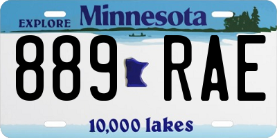 MN license plate 889RAE