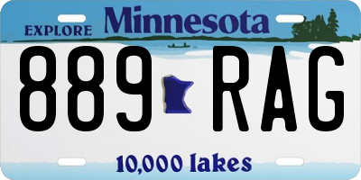 MN license plate 889RAG