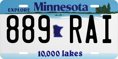 MN license plate 889RAI