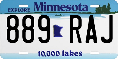 MN license plate 889RAJ