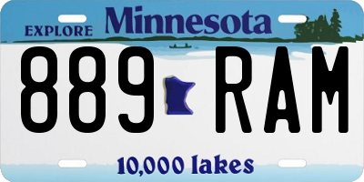 MN license plate 889RAM