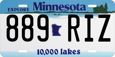MN license plate 889RIZ