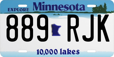 MN license plate 889RJK