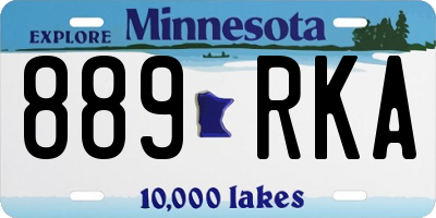 MN license plate 889RKA