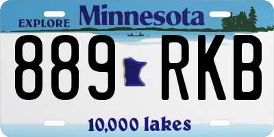 MN license plate 889RKB