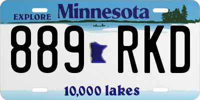 MN license plate 889RKD
