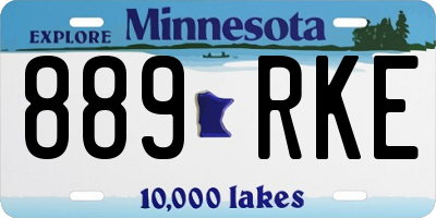 MN license plate 889RKE
