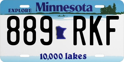 MN license plate 889RKF