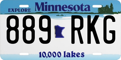 MN license plate 889RKG