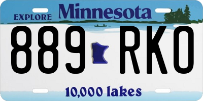 MN license plate 889RKO