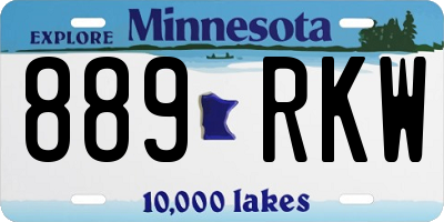 MN license plate 889RKW
