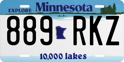 MN license plate 889RKZ