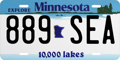 MN license plate 889SEA