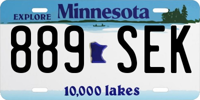 MN license plate 889SEK