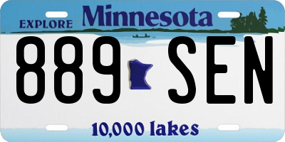 MN license plate 889SEN