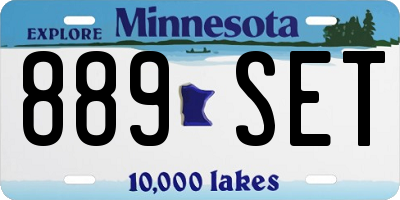 MN license plate 889SET