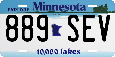 MN license plate 889SEV