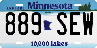 MN license plate 889SEW
