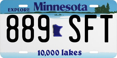MN license plate 889SFT