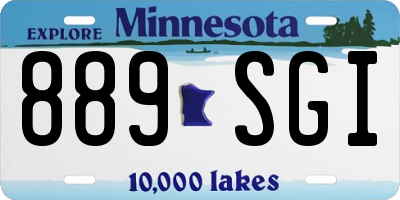 MN license plate 889SGI