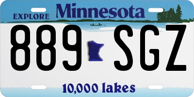 MN license plate 889SGZ