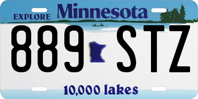 MN license plate 889STZ