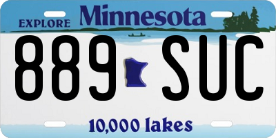 MN license plate 889SUC