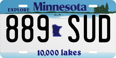 MN license plate 889SUD