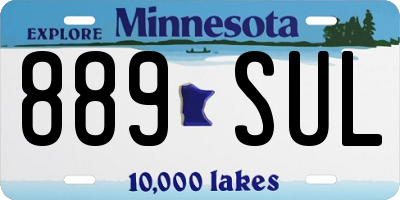 MN license plate 889SUL