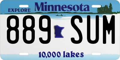 MN license plate 889SUM