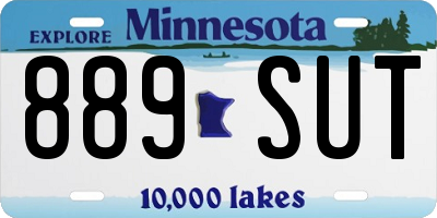 MN license plate 889SUT